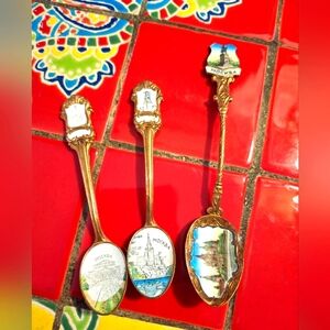 Russian Collectors Spoons, Set Of 3 Vintage